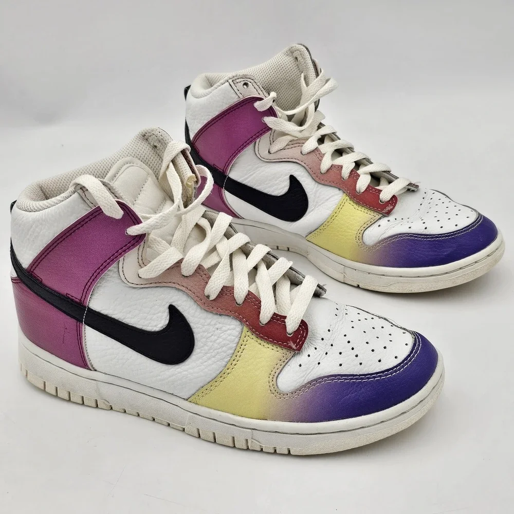 Nike Dunk High Womens 7.5 Multicolor Gradient FD0802-100 Athletic Sneakers - Picture 5 of 12